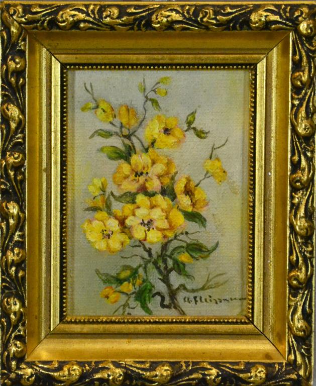 Miniature Oil Painting Signed A  1720fc