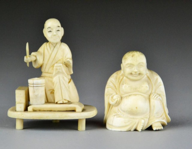  2 Japanese Ivory And Bone CarvingsTo 172180