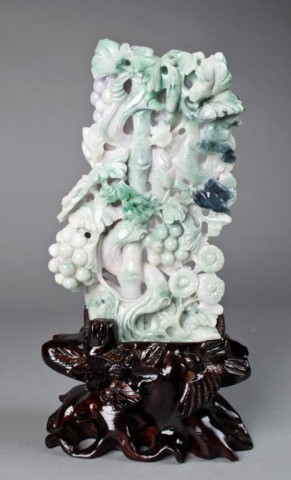 A Fine Chinese Jadeite Carving of BambooFinely