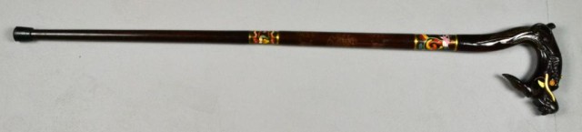 Chinese Cloisonne Wood CaneHaving 1721bc