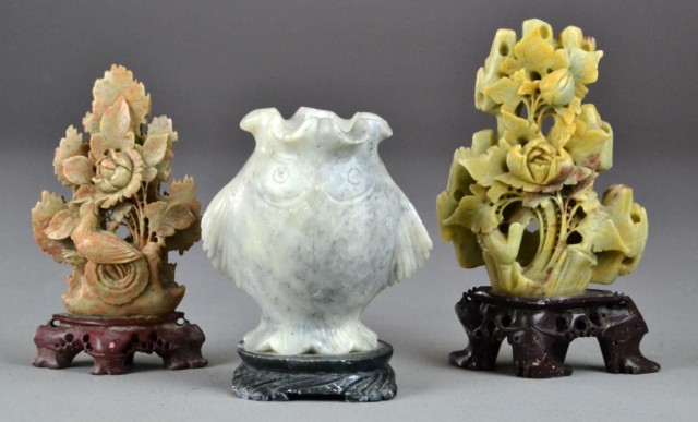  3 Pcs Chinese Carved Soapstone 1721c6