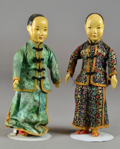 (2) Antique Chinese Composition DollsBoth