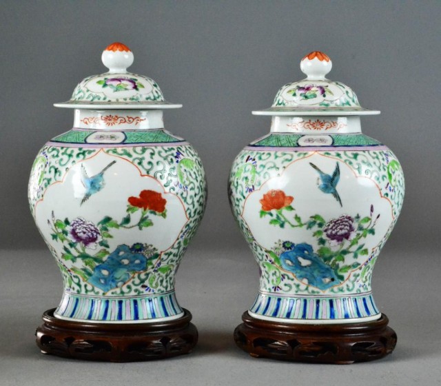 Pr Chinese Qing Porcelain Jars 1721e8