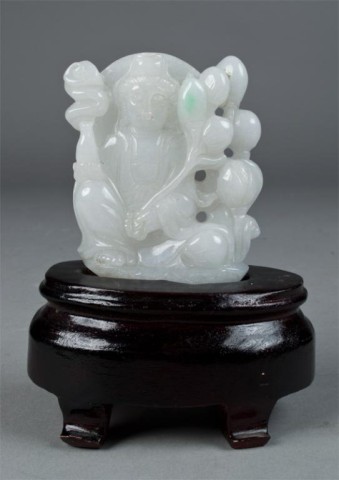 Chinese Fete Jade Carving on StandFinely 1721f2