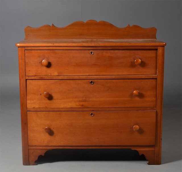 An American Pine Three Drawer ChestEarly 172232
