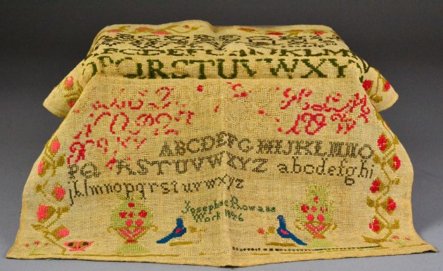 American Cross stitch Sampler dated 172249