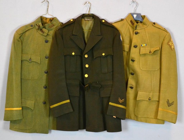 (3) Military Uniform Jackets WWI & WWIIThree