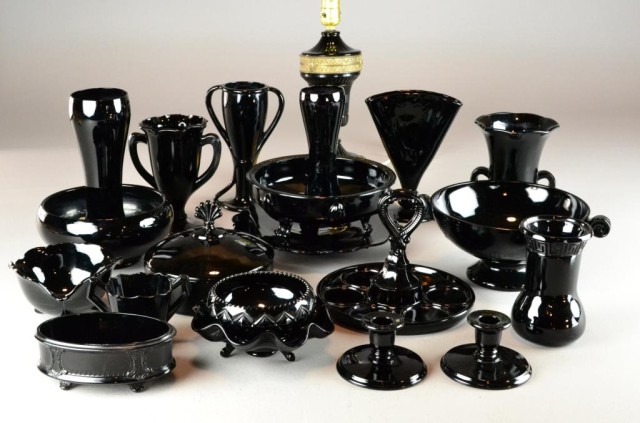 (21) Pcs. Black Amethyst GlasswareA
