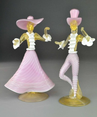  2 PCS MURANO GLASS LADY AND 1722a6