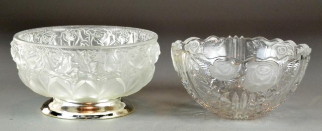  2 Etched Lead Crystal BowlsTo 1722ad