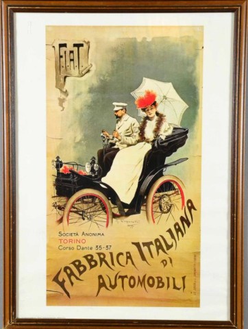 ITALIAN FIAT POSTER OF 1899 AUTOMOBILENostalgic 1722e7