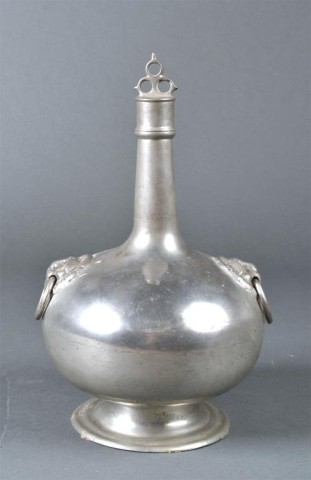 A Large Continental Pewter FlaskOf 17231b