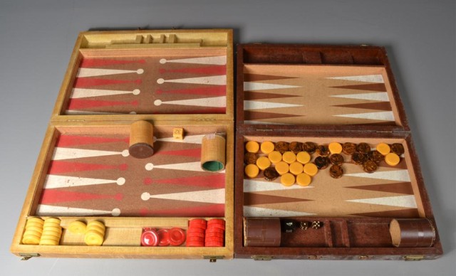  2 Cased Backgammon SetsBoth partial 17231f