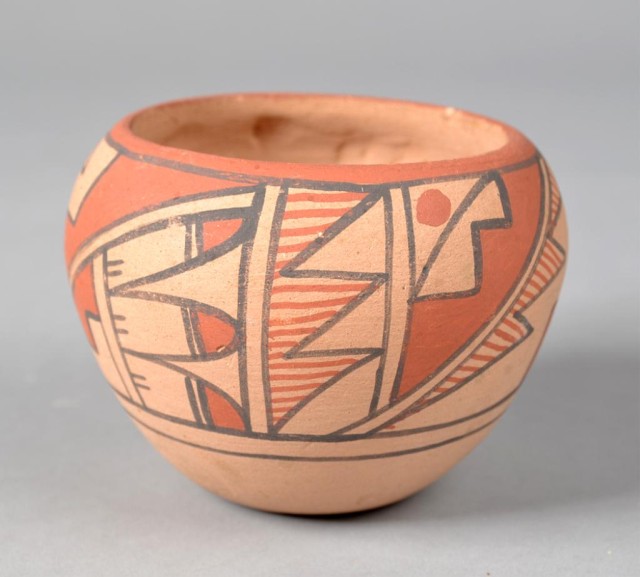 A Native American Pottery JarPainted