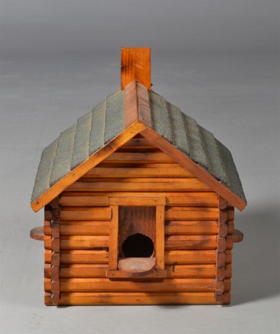 An American Log Bird HouseWith 17232a