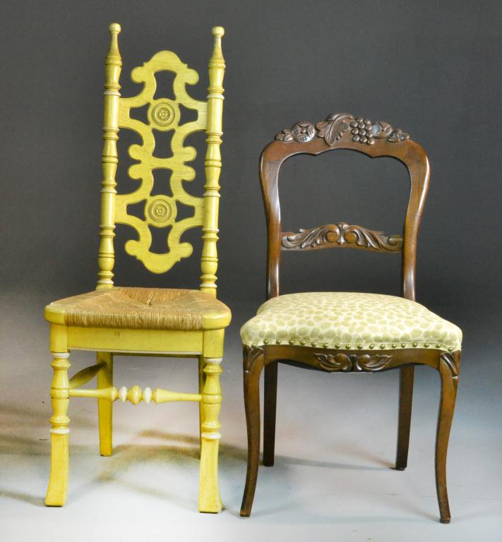(2) Victorian and Spanish Side ChairsTo