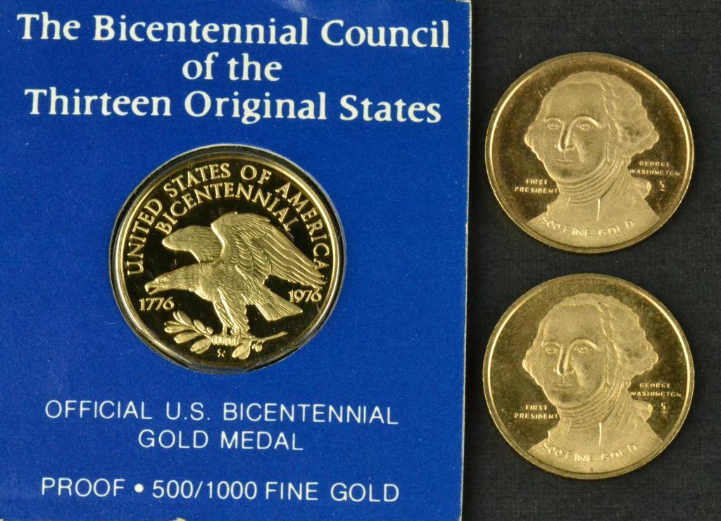 (3) Gold Coins - Franklin Mint