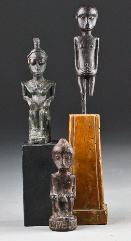 (3) African Bronze SculpturesEach