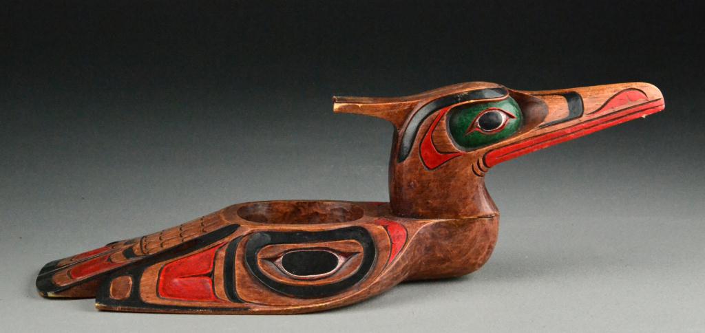 Northwest Coast Carved and Painted Loon