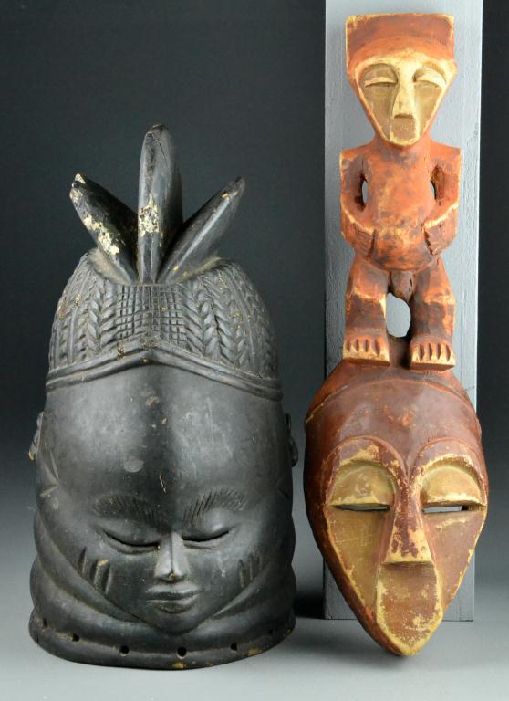  2 African Carved MasksTo include 172429