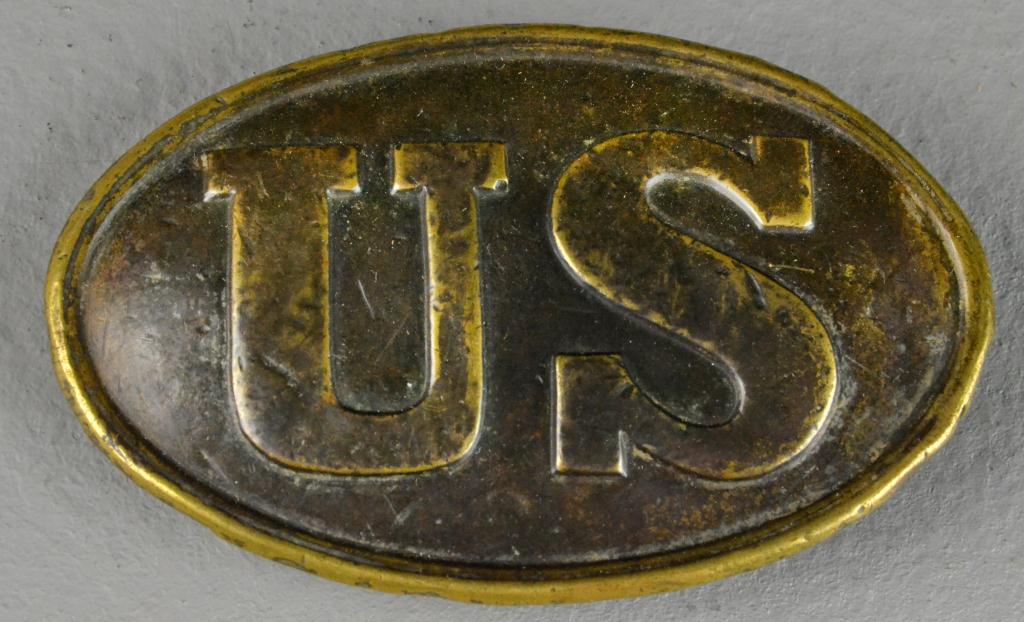 US Cival War Brass Belt BuckleMarked 172447