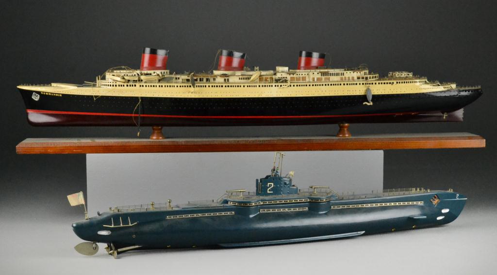  2 Model Ships Normandie U S  172457