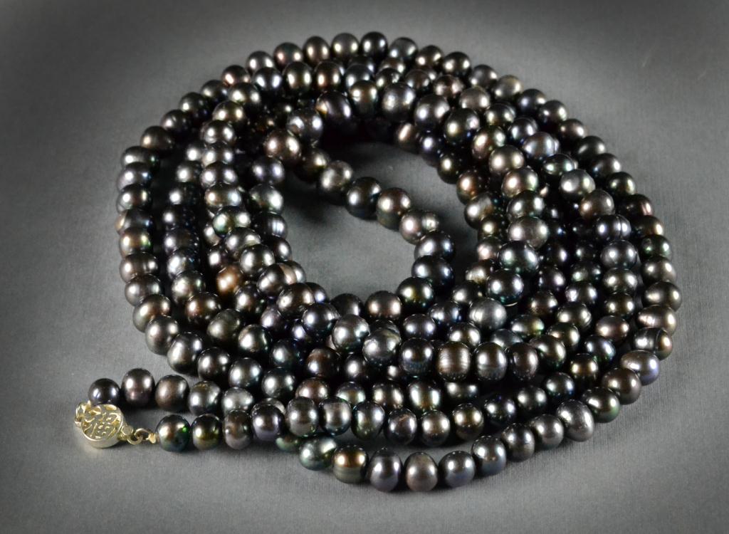 Black Pearl Necklace 62 LStrand 172467