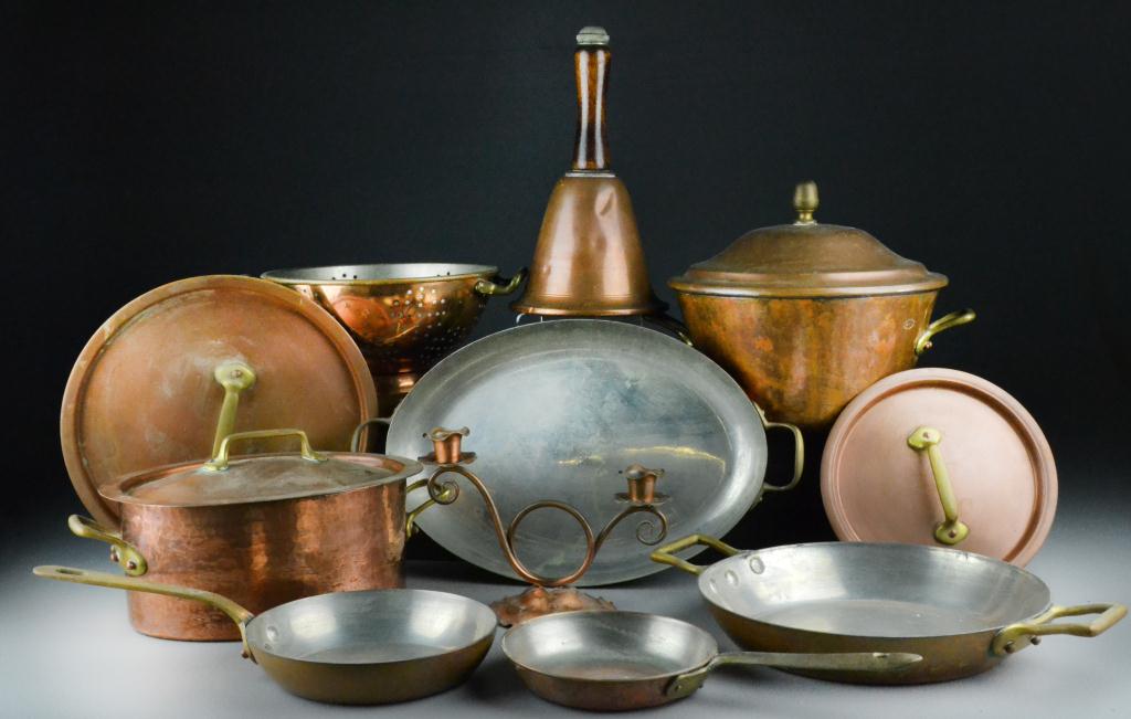 (9) Pcs. Early American Copper CookwareTo