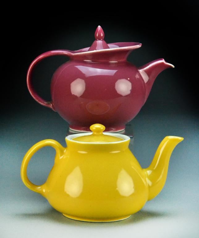  2 Hall Pottery TeapotsIn the 1724ac