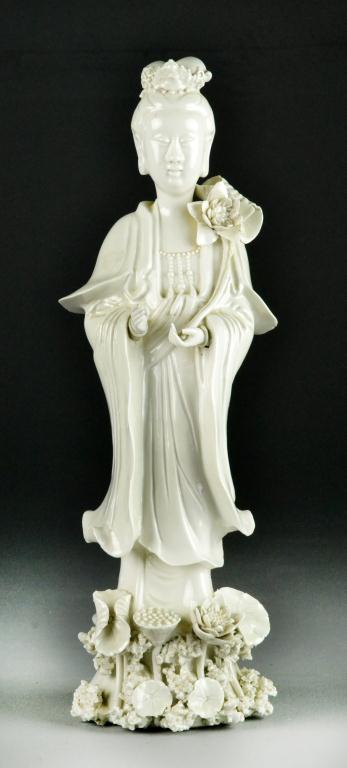 Chinese Blanc de Chin Figural StautueFinely