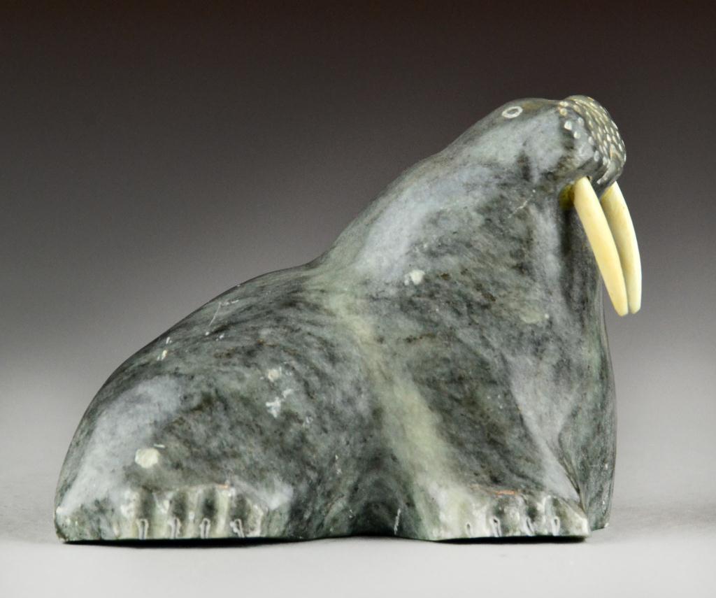 Inuit Stone Carving of Walrus -