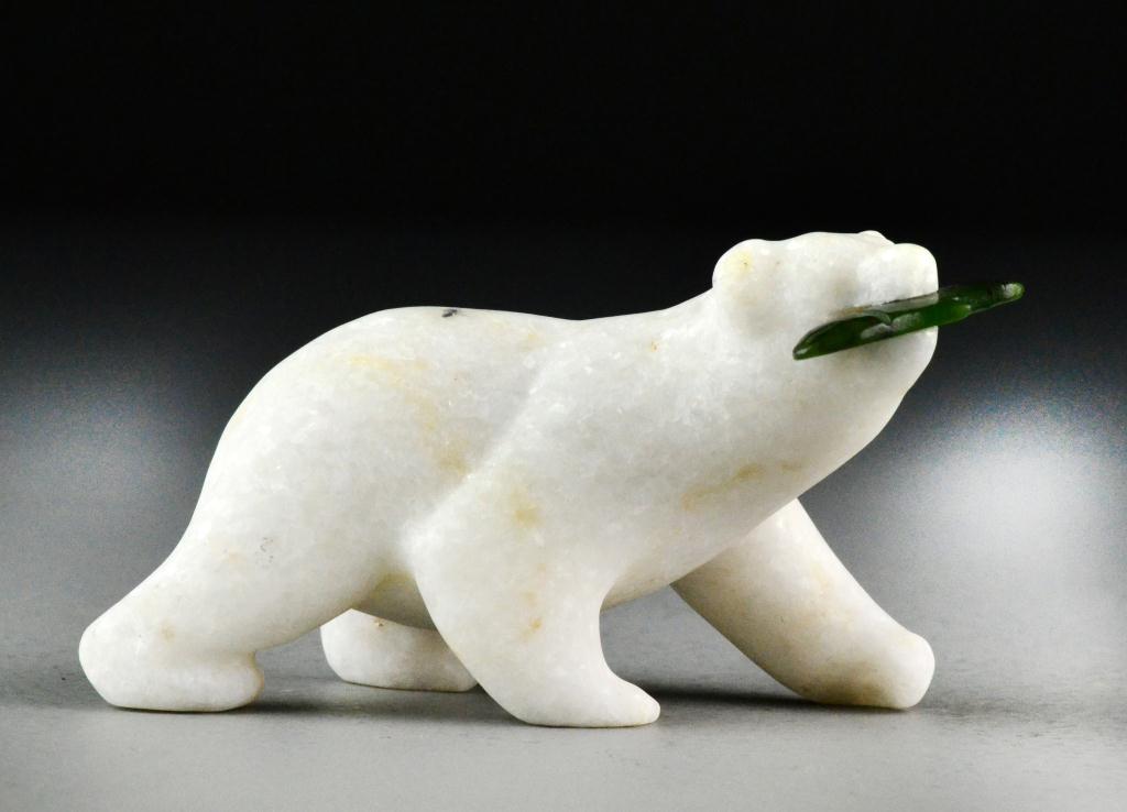 Inuit Carved Alabaster Bear with 17250c