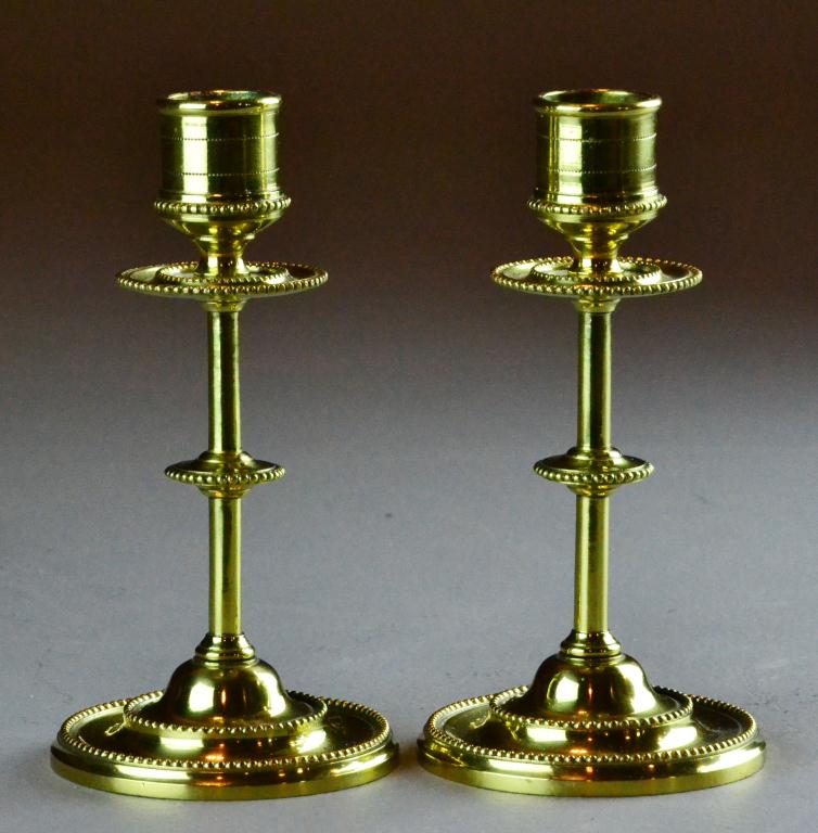 Pair of Fine English Brass CandlesticksEach 17250d