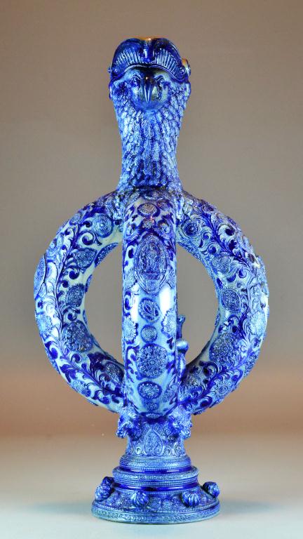 A Monumental Cobalt Decorated Stoneware