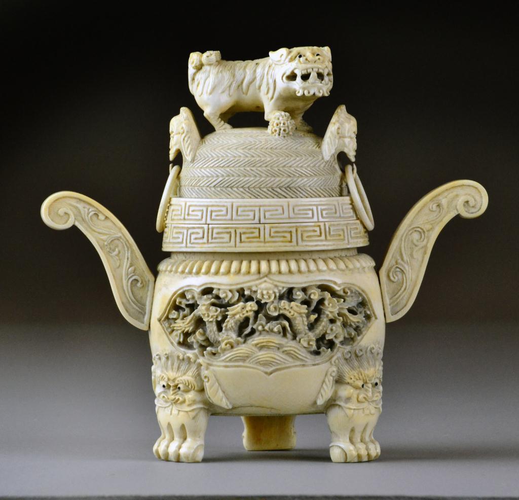 A Chinese Qing Carved Ivory Censer 172569
