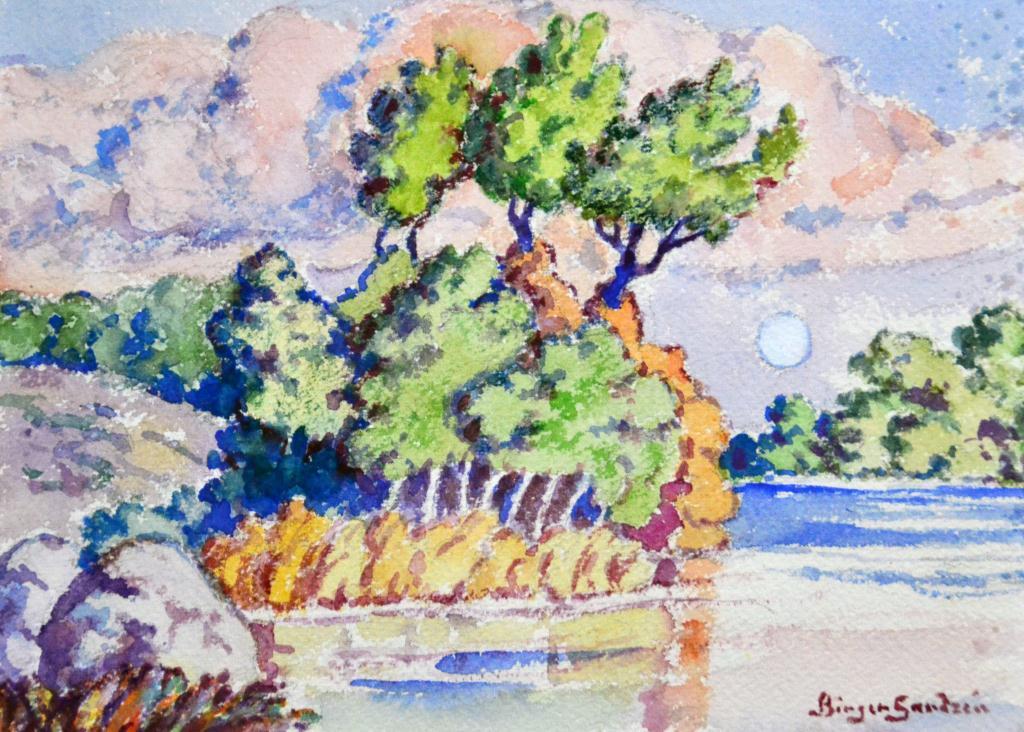 Birger Sandzen Watercolor Landscape