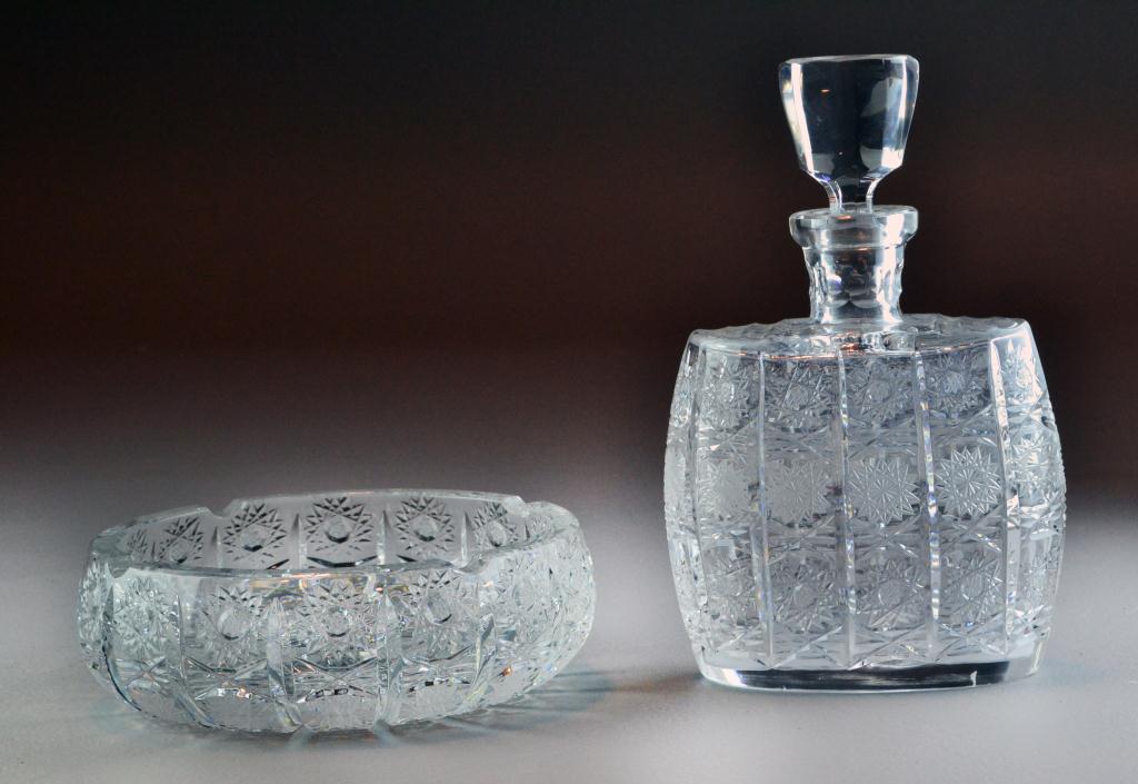 (2) Cut Glass & Crystal Decanter