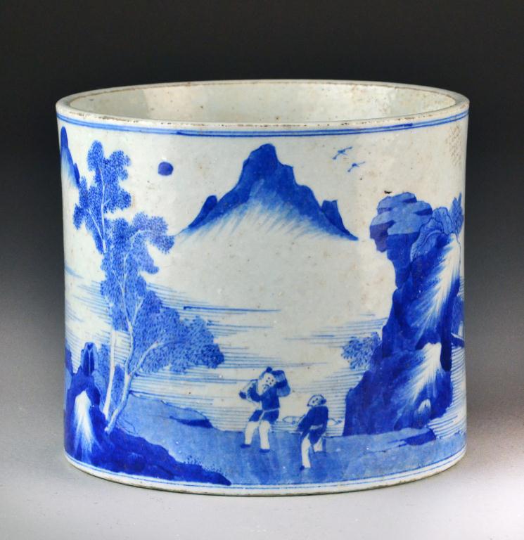 Chinese Blue & White Porcelain Brush