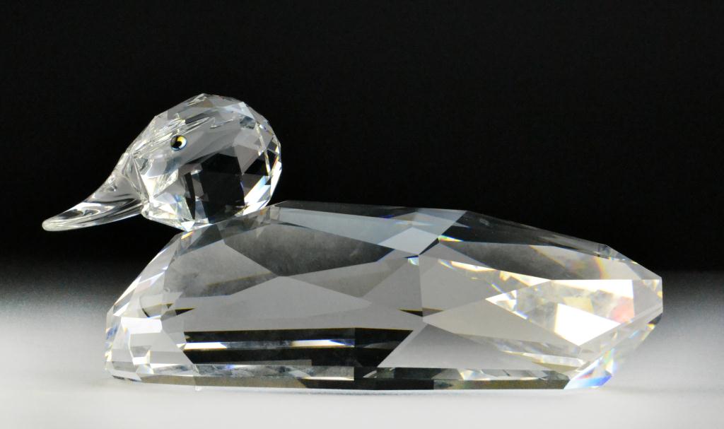 Swarovski Crystal Duck with Glass