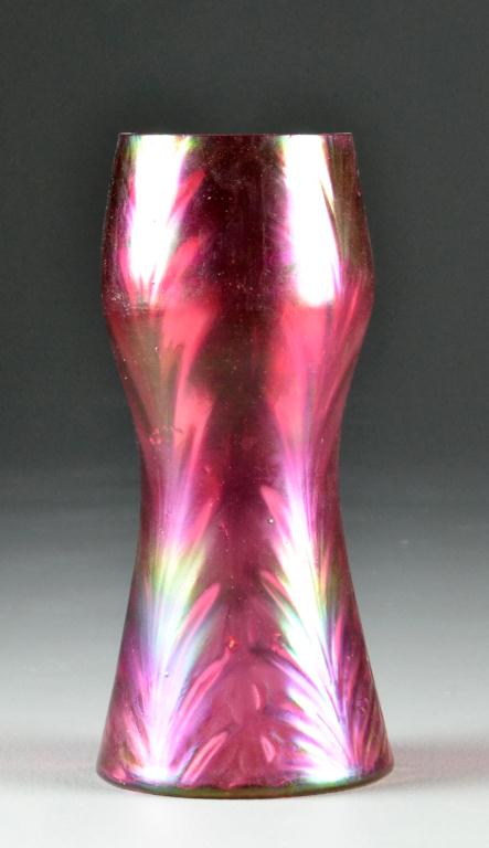 Loetz Art Glass VaseIn cranberry