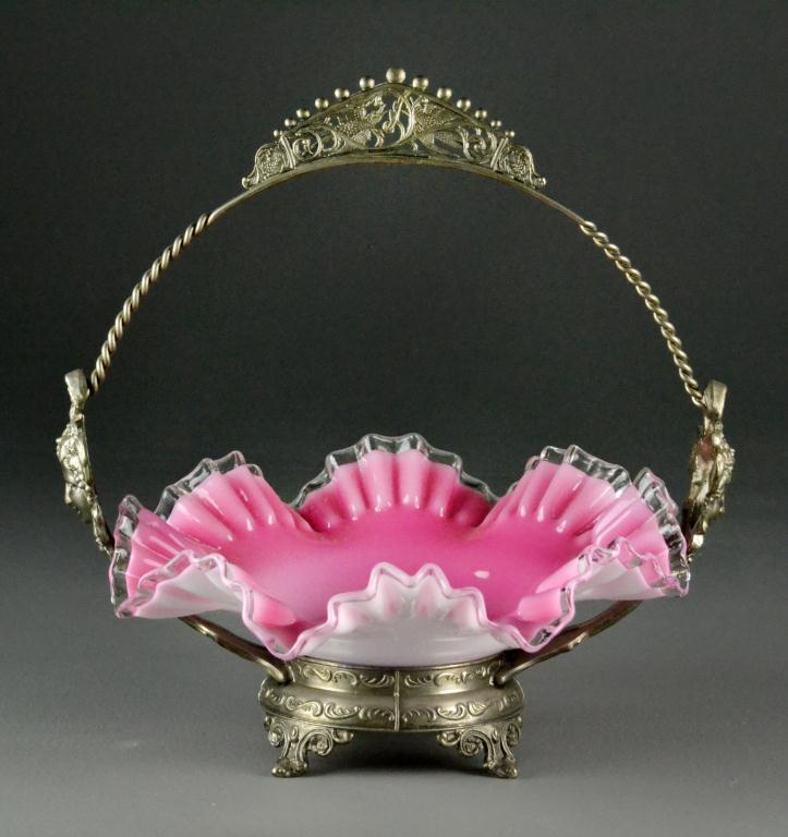 Pink Glass Wedding Bridal Basket 172666