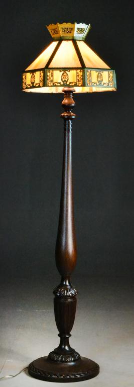 Arts Crafts Slag glass Mahogany 17267f