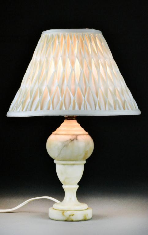 Italian Marble Lamp Smocked ShadeBaluster shaped 172689