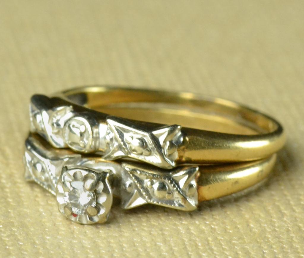 14K Gold Diamond Vintage Wedding 17269e