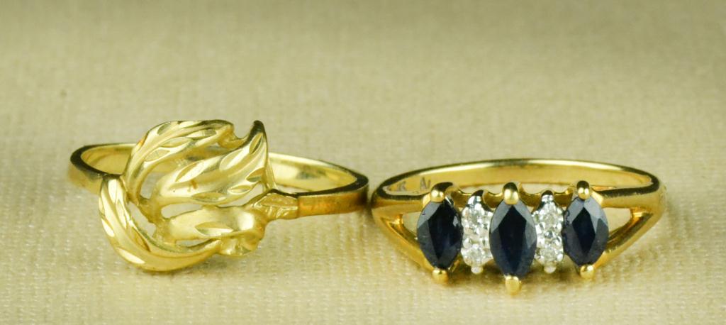 (2) 14K Gold Rings with SapphireTo