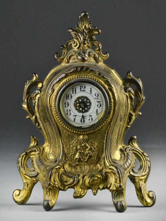 Ansonia Brass Mantle ClockRoccoco-style