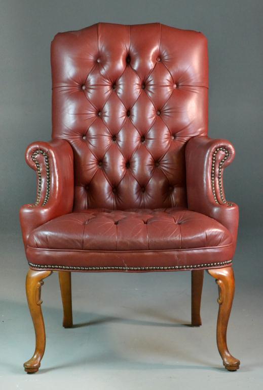 Emerson Red Leather Wing-Back ChairHaving