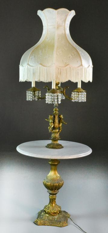 Victorian Marble & Brass Floor LampBrass
