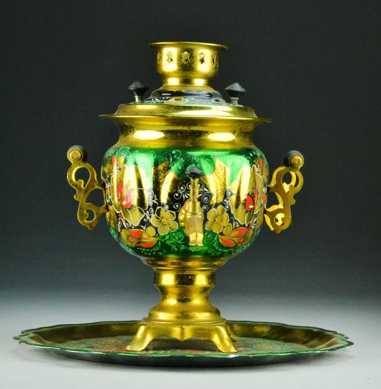 Russian Enamelled Samovar with