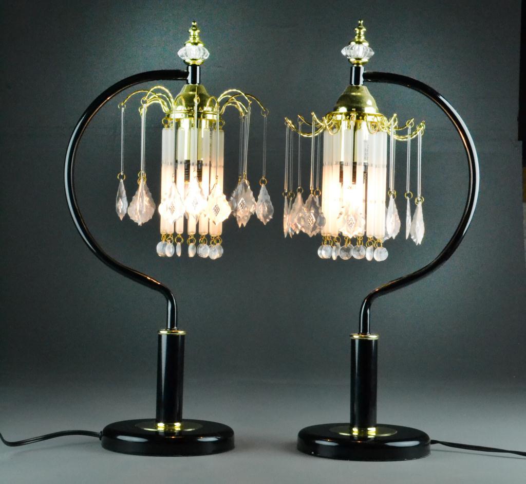 Pair of Black Touch Lamps with
